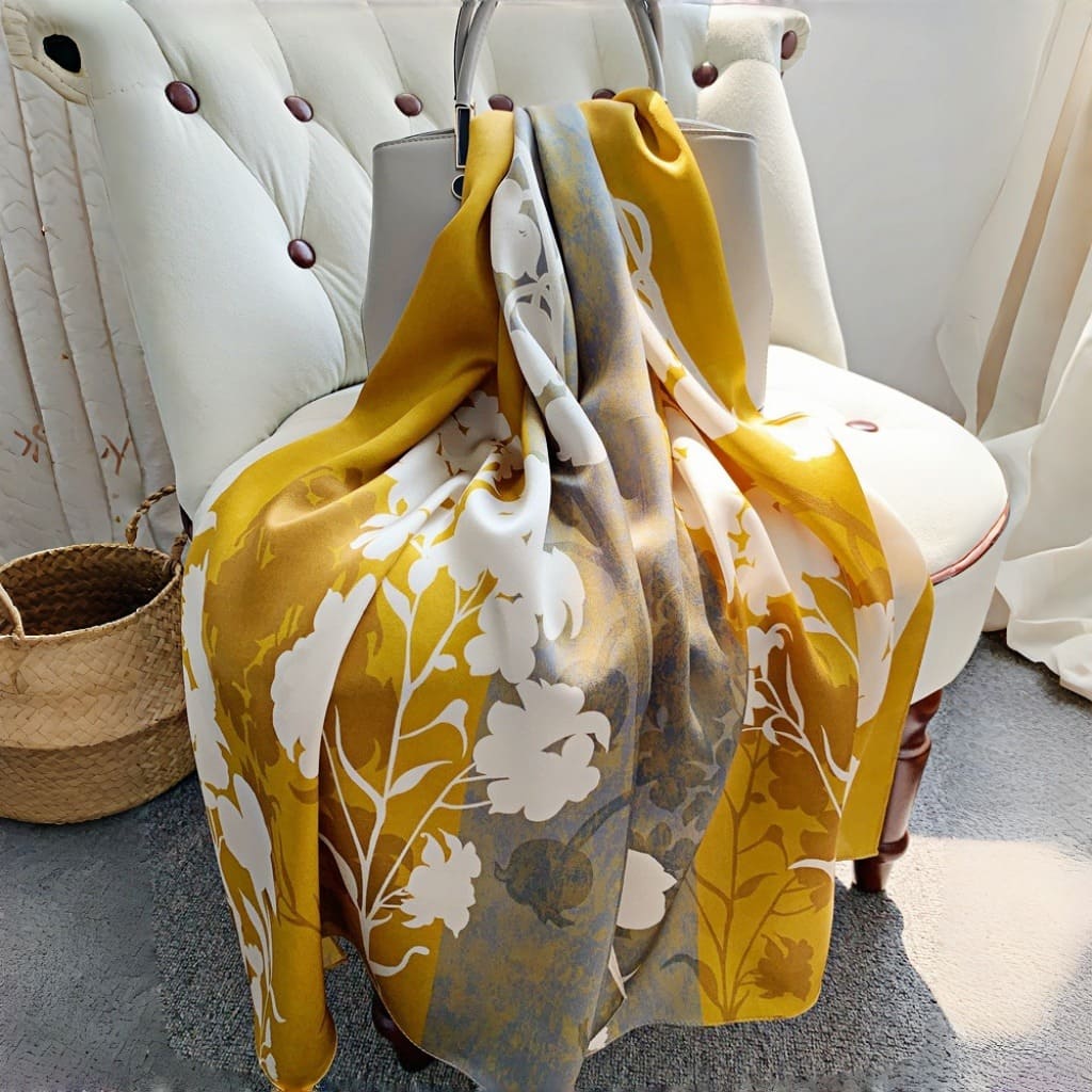 MaraSilk Pure Mulberry Silk Scarf - Oblong Crepe Satin MS624