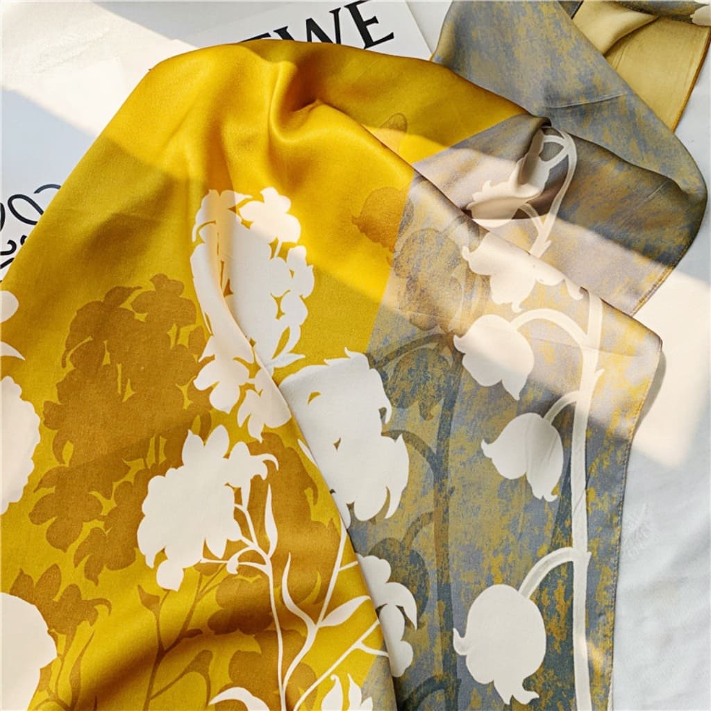 MaraSilk Pure Mulberry Silk Scarf - Oblong Crepe Satin MS624