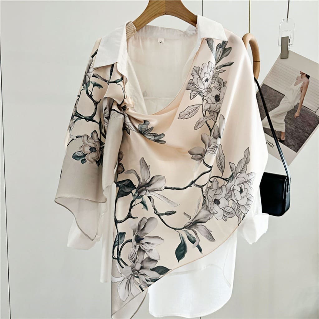 MaraSilk Pure Mulberry Silk Scarf - Oblong Crepe Satin MS626