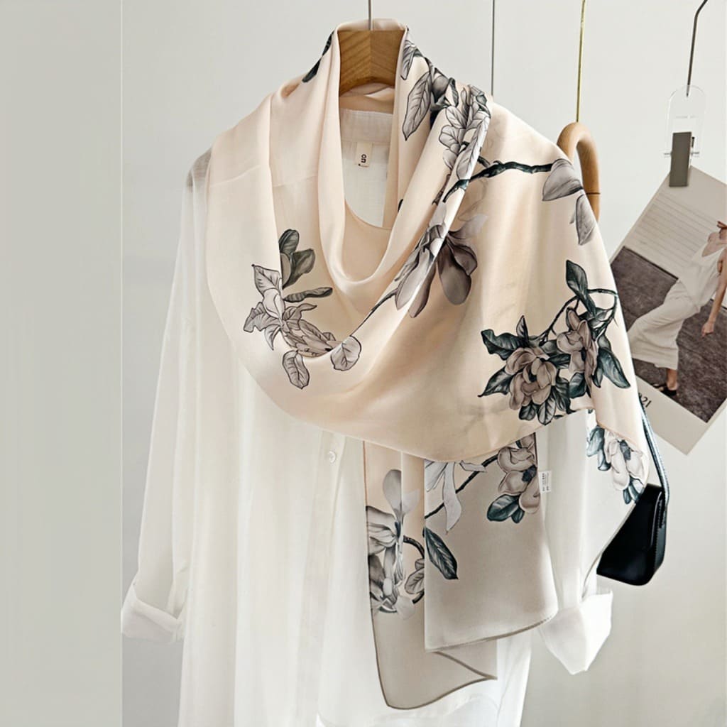 MaraSilk Pure Mulberry Silk Scarf - Oblong Crepe Satin MS626