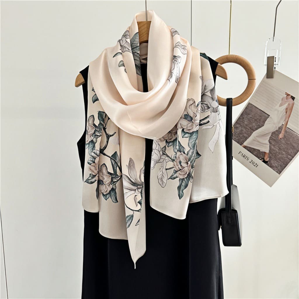 MaraSilk Pure Mulberry Silk Scarf - Oblong Crepe Satin MS626 66" x 21" MS62601