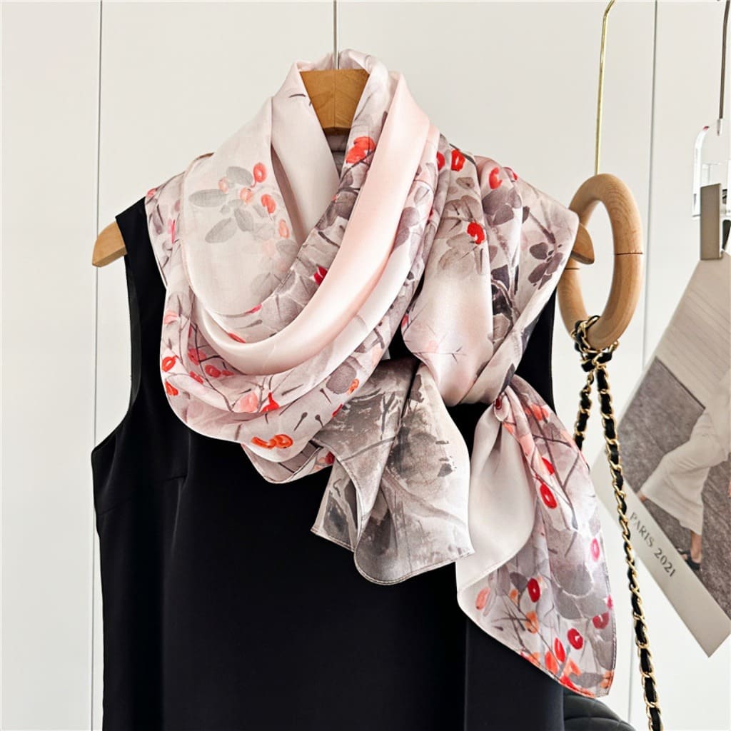 MaraSilk Pure Mulberry Silk Scarf - Oblong Crepe Satin MS627