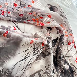 MaraSilk Pure Mulberry Silk Scarf - Oblong Crepe Satin MS627