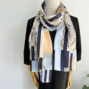 MaraSilk Pure Mulberry Silk Scarf - Oblong Crepe Satin MS629