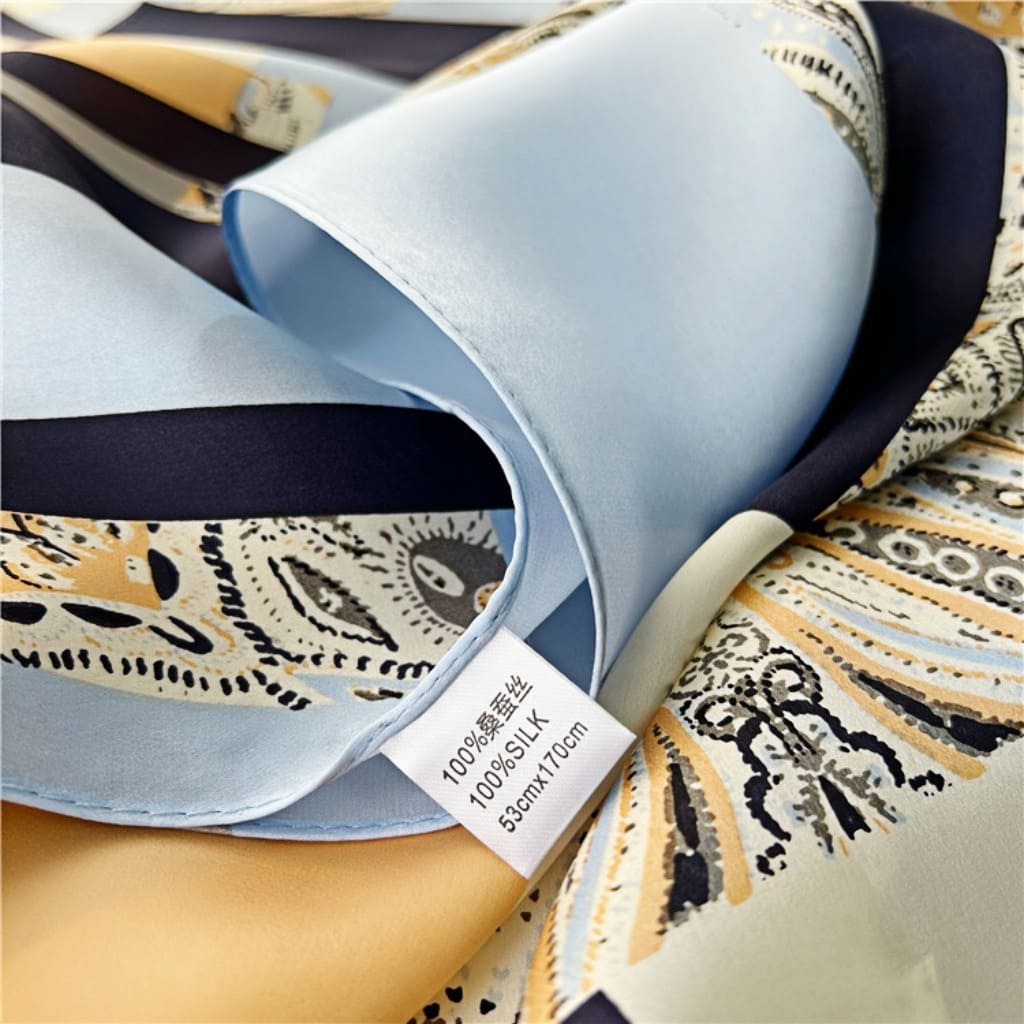 MaraSilk Pure Mulberry Silk Scarf - Oblong Crepe Satin MS629