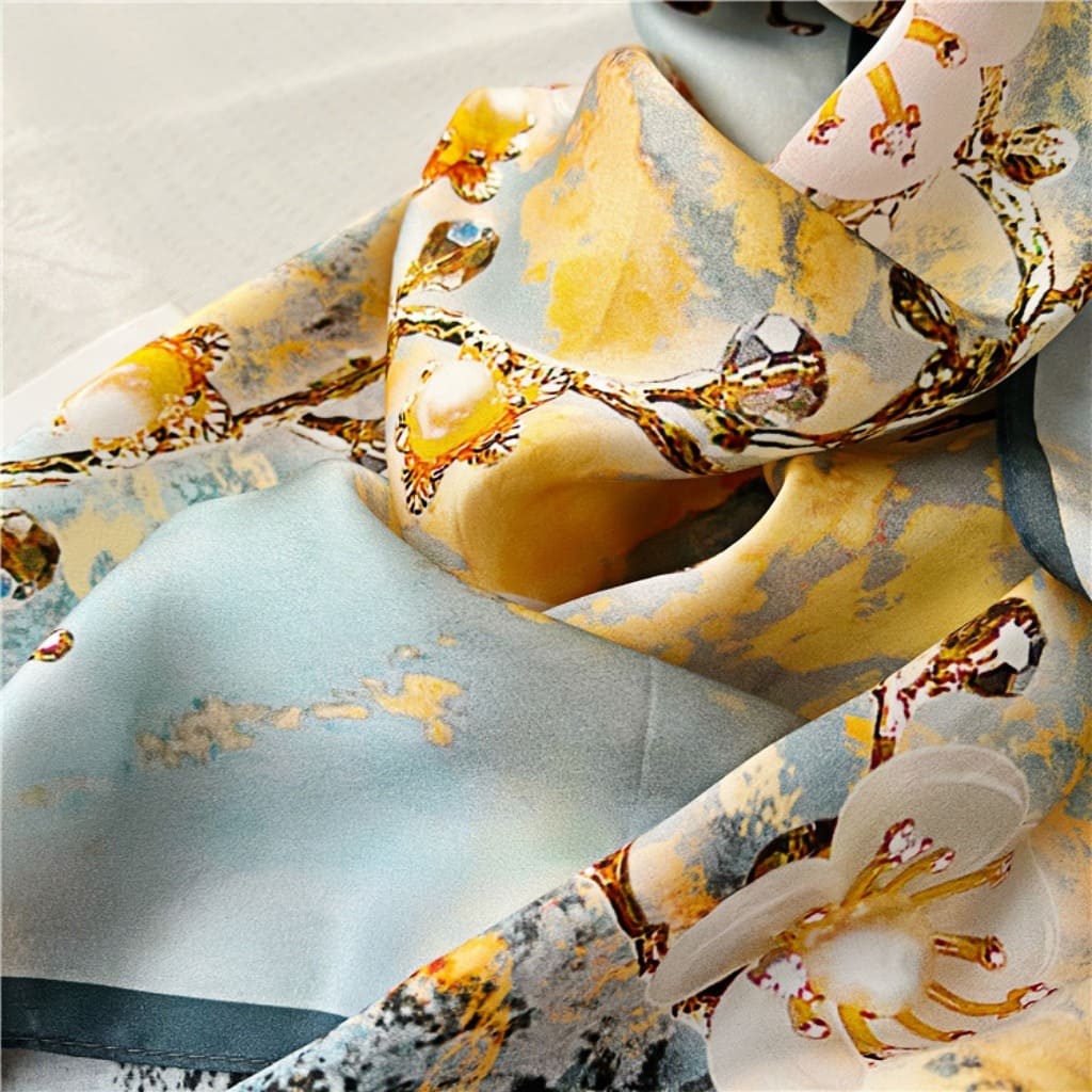 MaraSilk Pure Mulberry Silk Scarf - Oblong Crepe Satin MS630