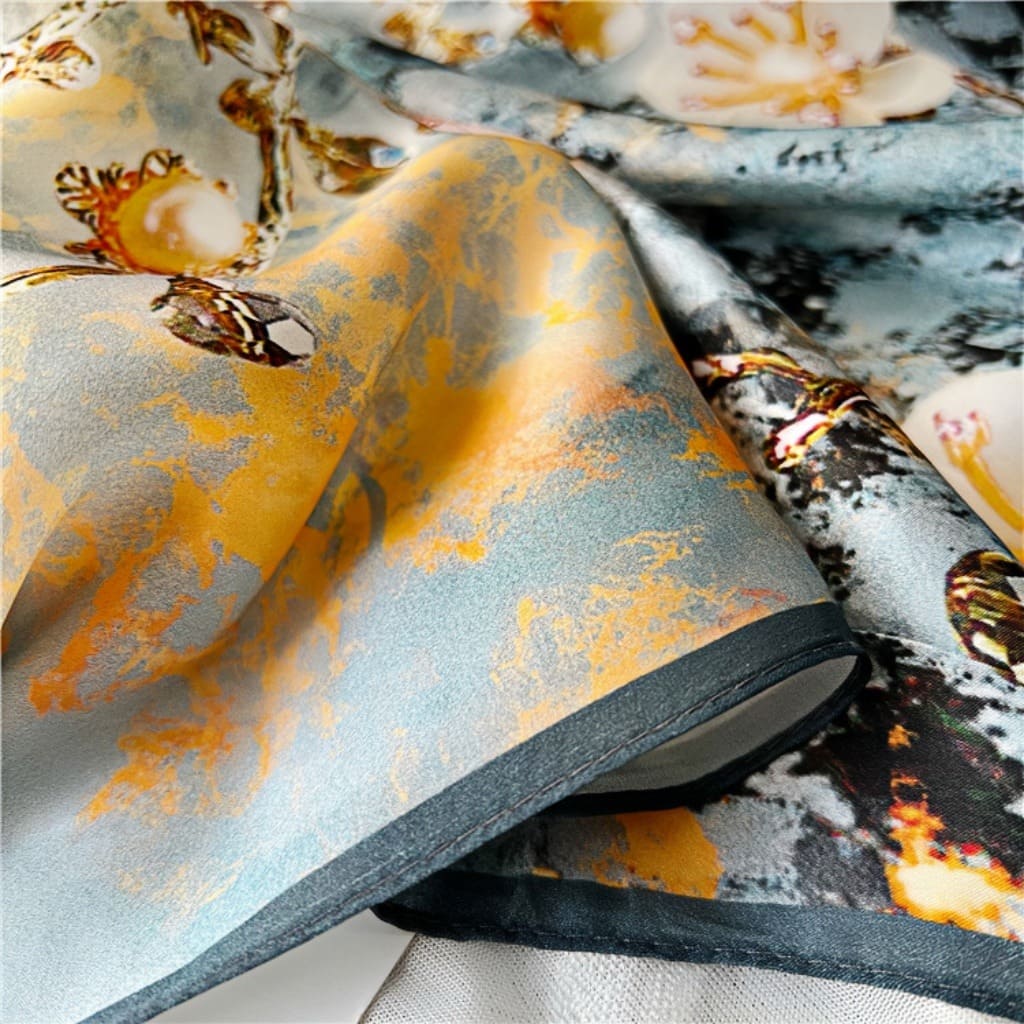 MaraSilk Pure Mulberry Silk Scarf - Oblong Crepe Satin MS630