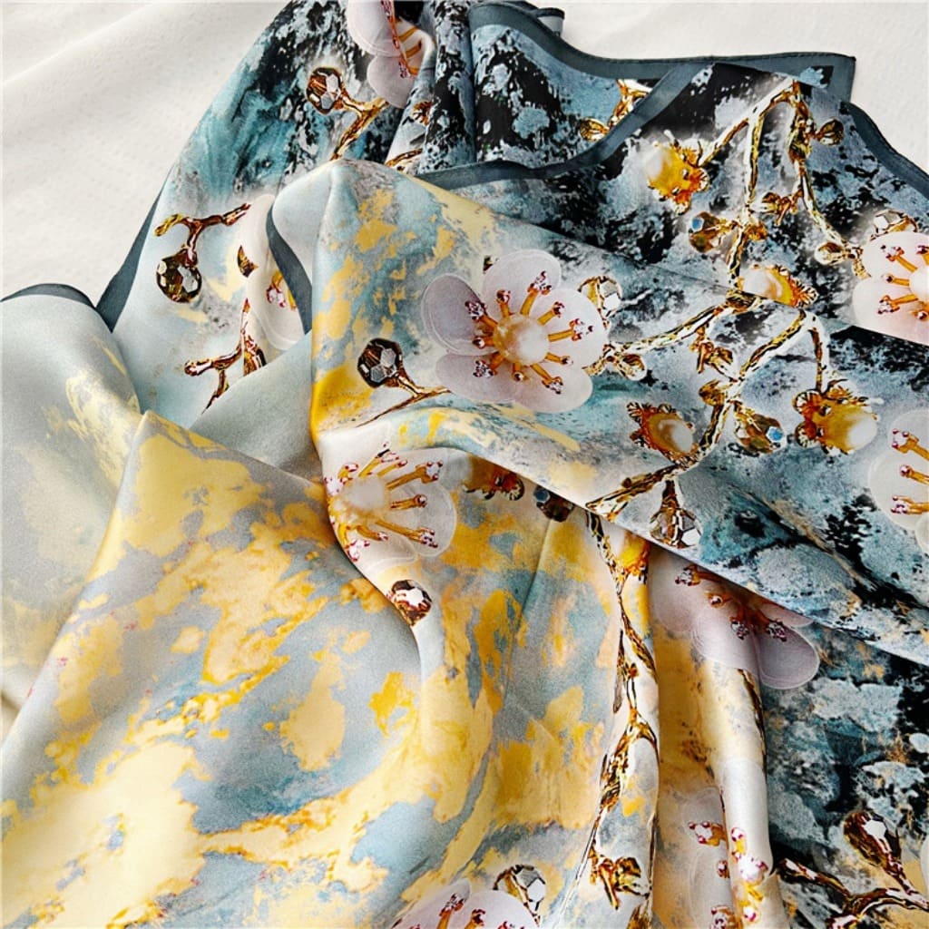 MaraSilk Pure Mulberry Silk Scarf - Oblong Crepe Satin MS630