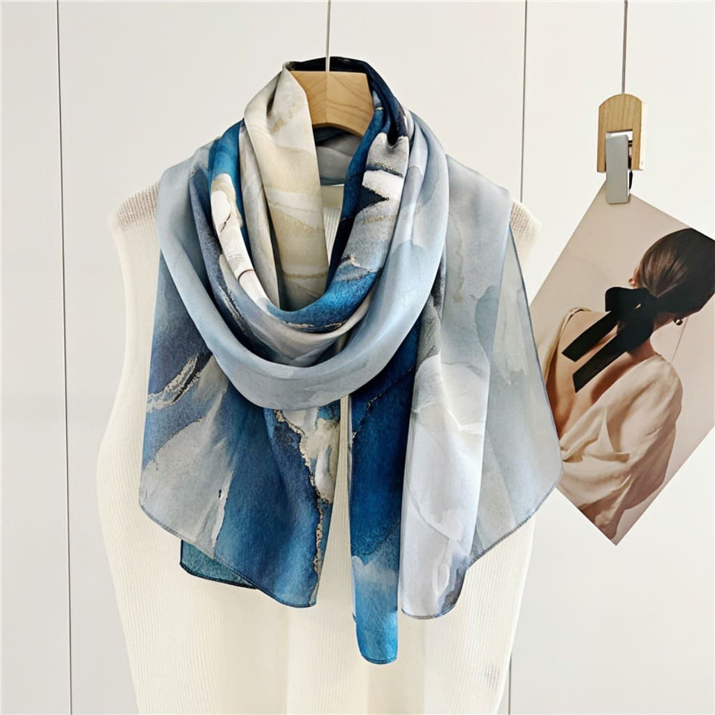 MaraSilk Pure Mulberry Silk Scarf - Oblong Crepe Satin MS631 66" x 21" MS63101