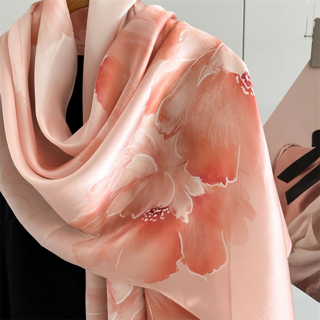 MaraSilk Pure Mulberry Silk Scarf - Oblong Crepe Satin MS830