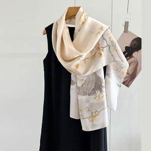 MaraSilk Pure Mulberry Silk Scarf - Oblong Crepe Satin MS830