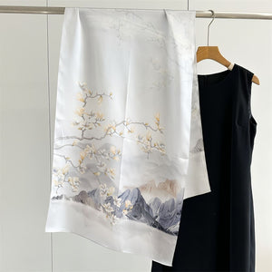 MaraSilk Pure Mulberry Silk Scarf - Oblong Crepe Satin MS830 66" x 21" MS83005