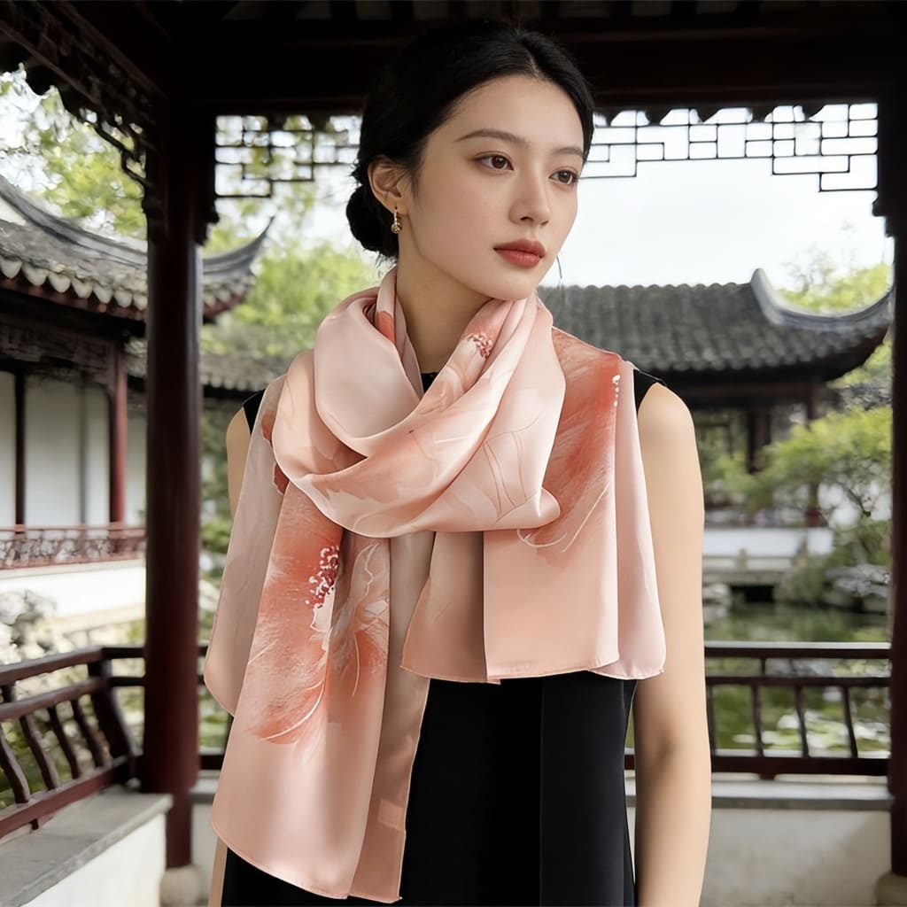 MaraSilk Pure Mulberry Silk Scarf - Oblong Crepe Satin MS830