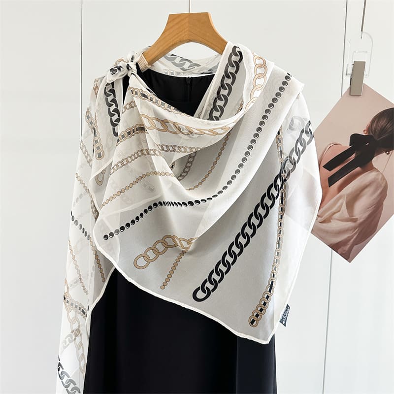 MaraSilk Pure Mulberry Silk Scarf - Oblong Georgette MS1010