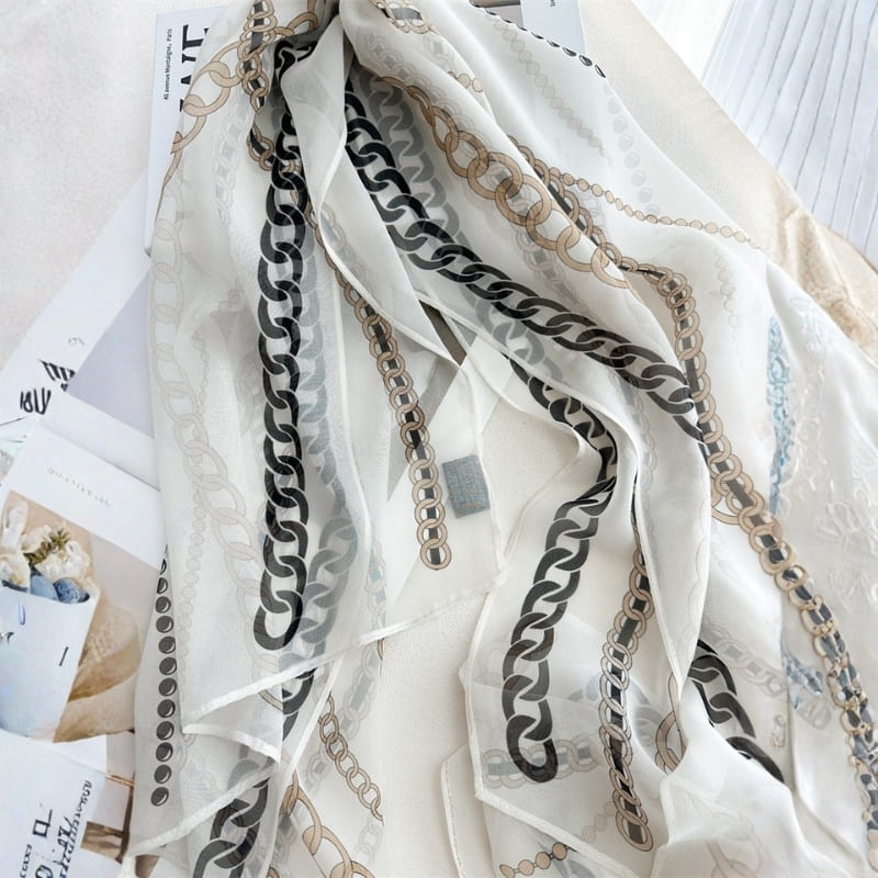 MaraSilk Pure Mulberry Silk Scarf - Oblong Georgette MS1010
