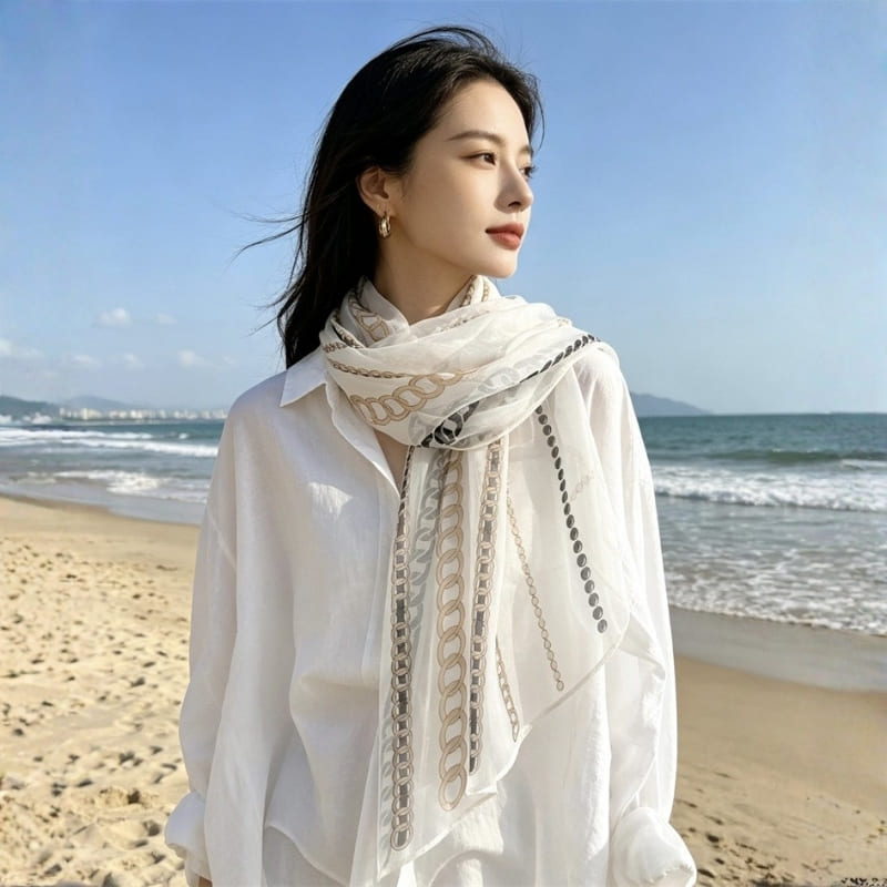 MaraSilk Pure Mulberry Silk Scarf - Oblong Georgette MS1010