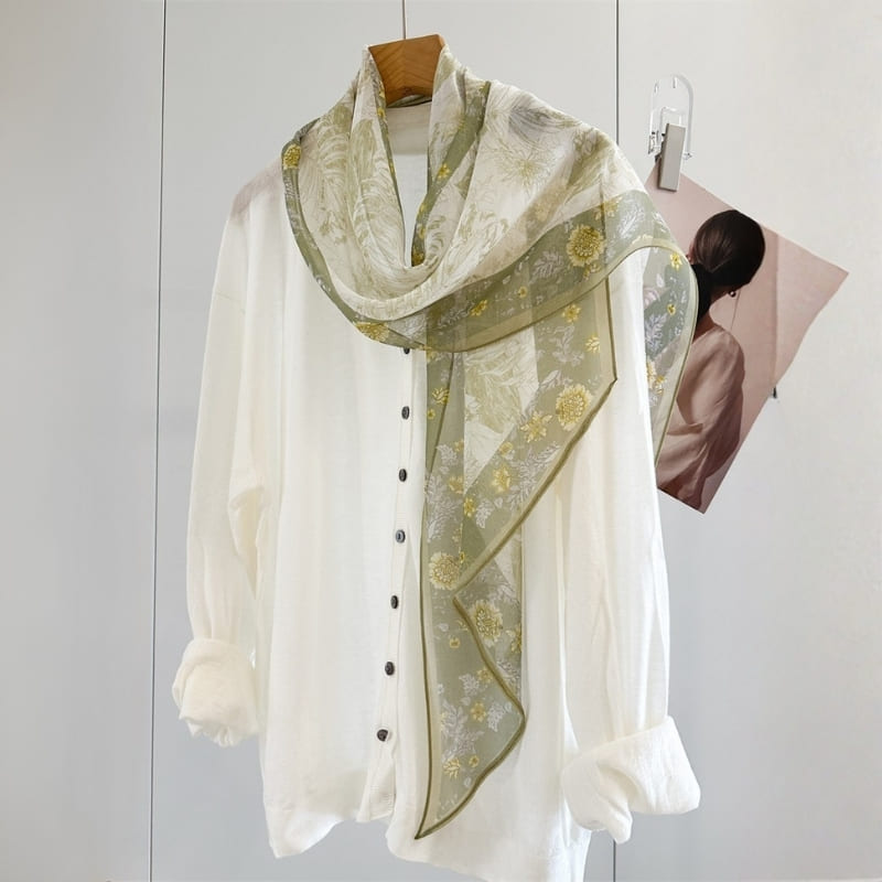 MaraSilk Pure Mulberry Silk Scarf - Oblong Georgette MS1027 63" x 12" MS102702
