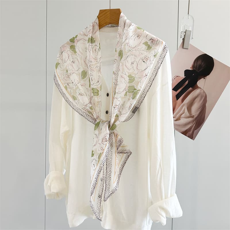 MaraSilk Pure Mulberry Silk Scarf - Oblong Georgette MS1027