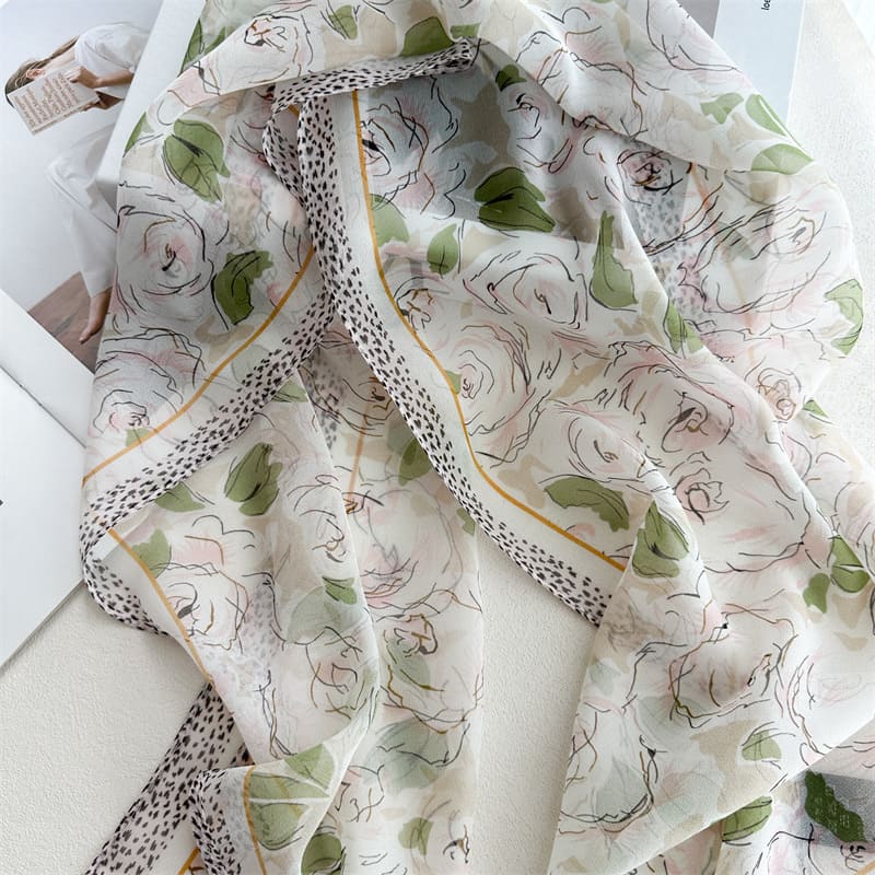 MaraSilk Pure Mulberry Silk Scarf - Oblong Georgette MS1027