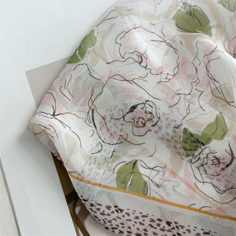 MaraSilk Pure Mulberry Silk Scarf - Oblong Georgette MS1027