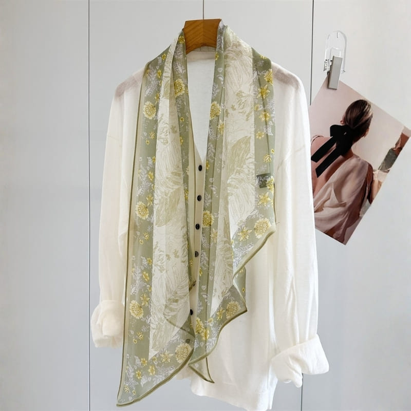 MaraSilk Pure Mulberry Silk Scarf - Oblong Georgette MS1027
