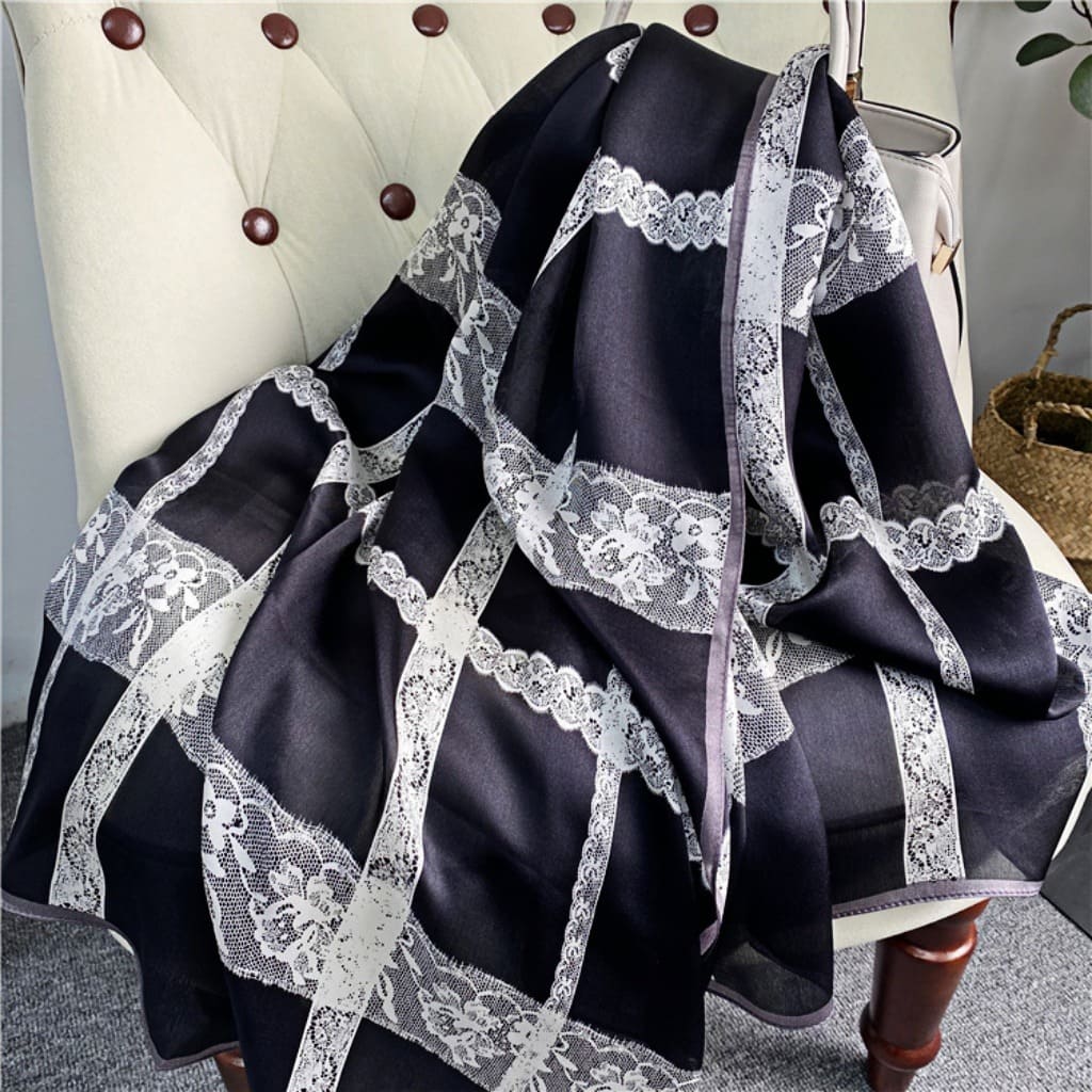 MaraSilk Pure Mulberry Silk Scarf - Oblong Georgette MS578