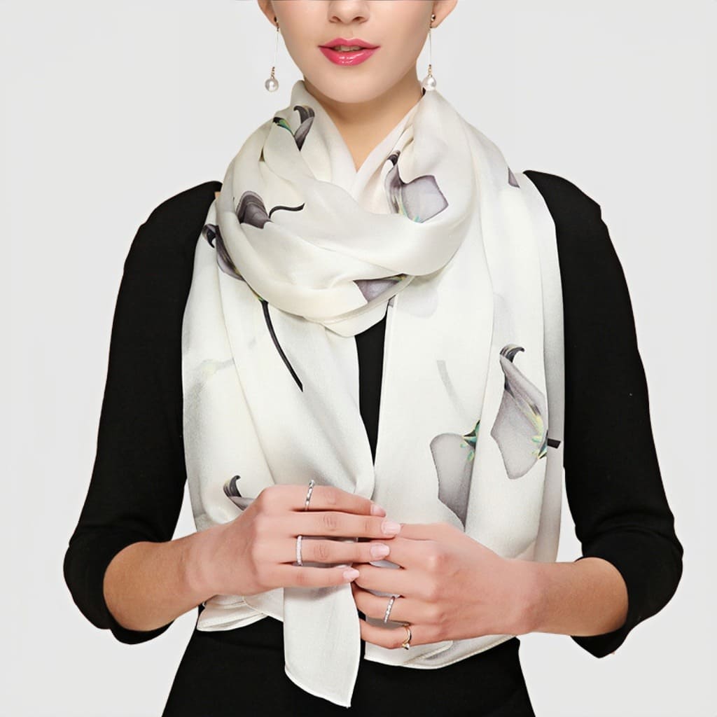 MaraSilk Pure Mulberry Silk Scarf - Oblong Georgette MS580
