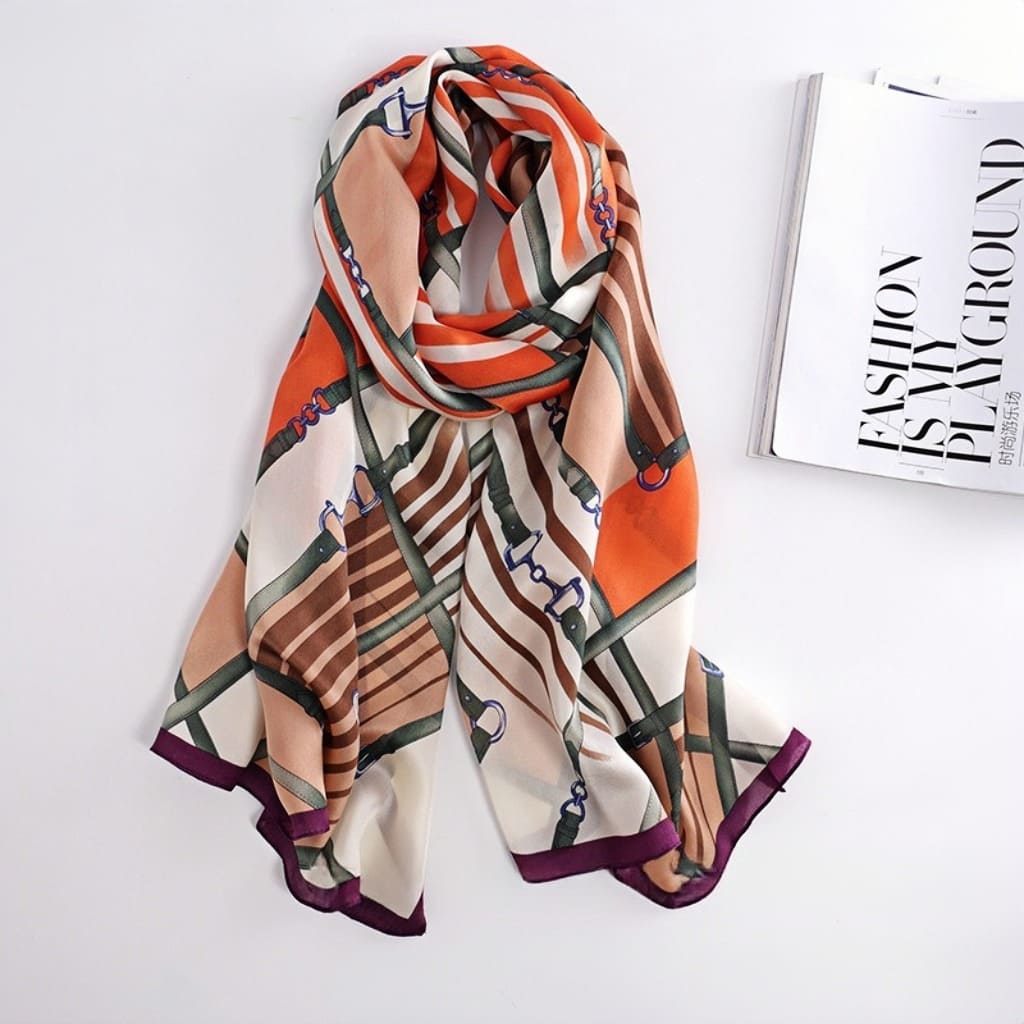 MaraSilk Pure Mulberry Silk Scarf - Oblong Georgette MS587