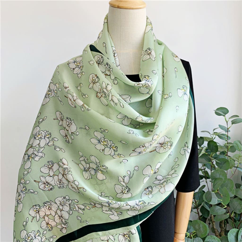 MaraSilk Pure Mulberry Silk Scarf - Oblong Georgette MS597