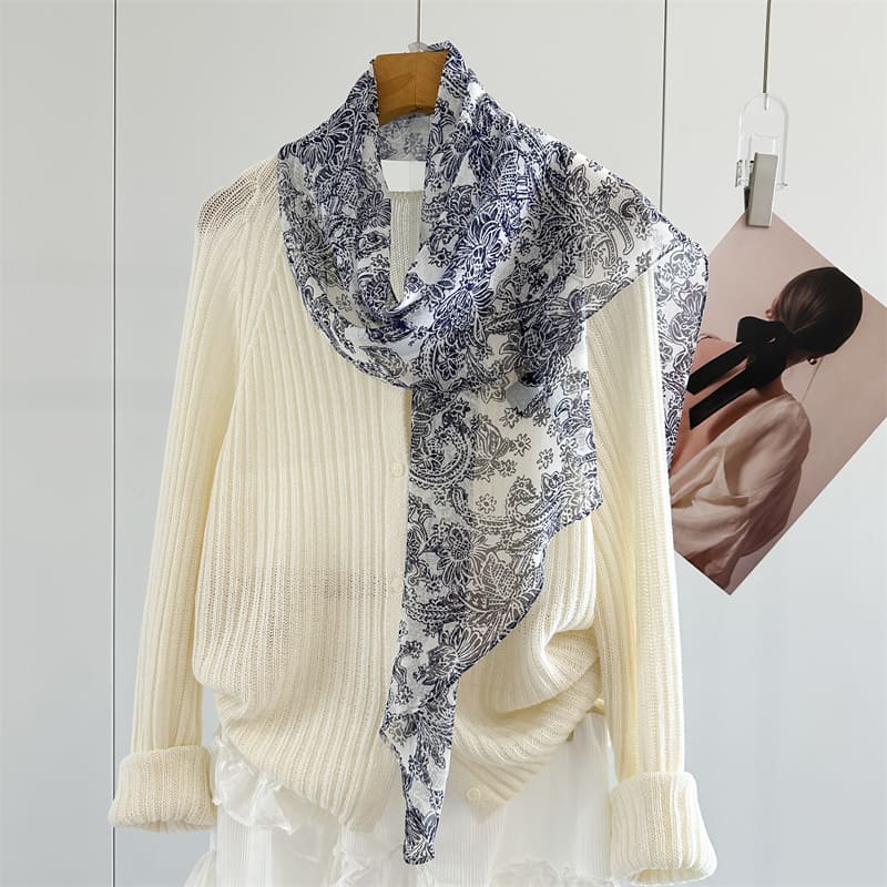 MaraSilk Pure Mulberry Silk Scarf - Oblong Georgette MS951