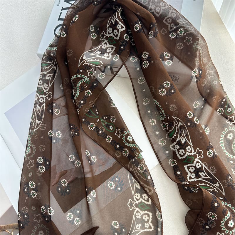 MaraSilk Pure Mulberry Silk Scarf - Oblong Georgette MS969