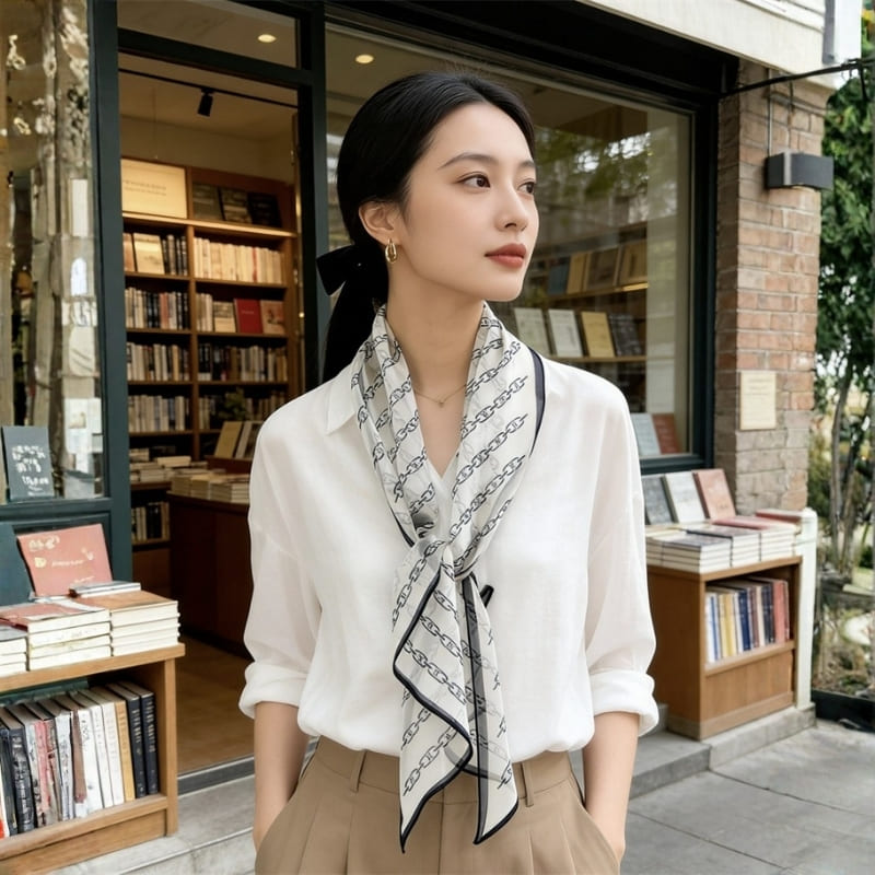 MaraSilk Pure Mulberry Silk Scarf - Oblong Georgette MS970