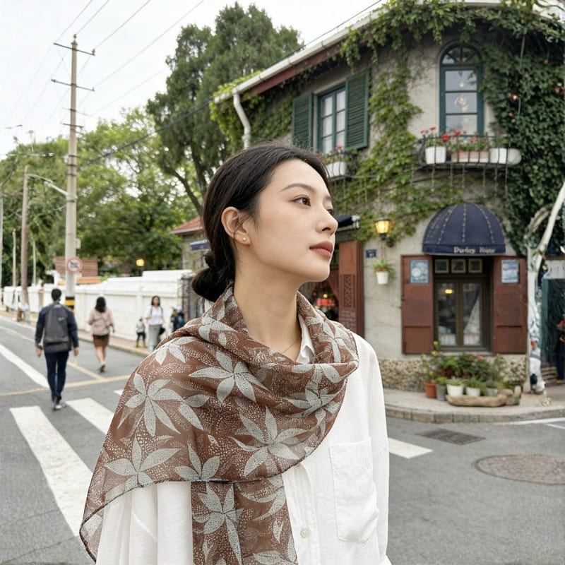 MaraSilk Pure Mulberry Silk Scarf - Oblong Georgette MS971