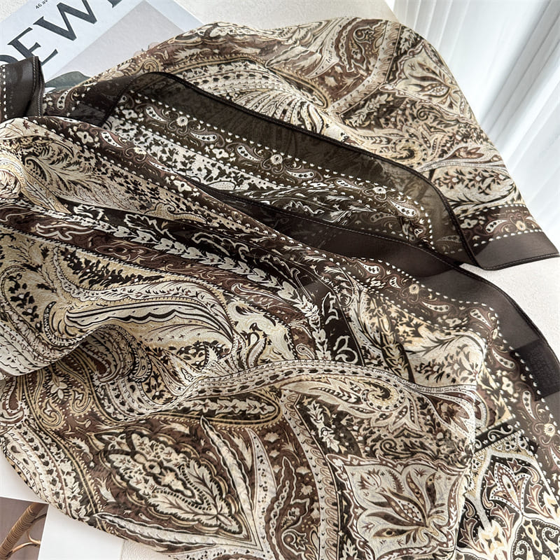 MaraSilk Pure Mulberry Silk Scarf - Oblong Georgette MS996