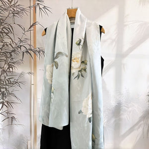 MaraSilk Pure Mulberry Silk Scarf - Oblong Jacquard Satin MS638