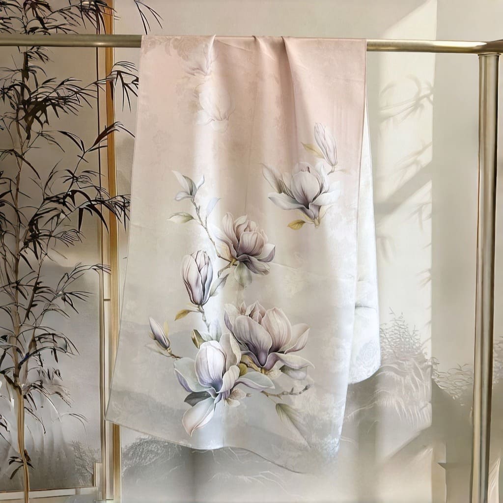 MaraSilk Pure Mulberry Silk Scarf - Oblong Jacquard Satin MS638 66" x 21" MS63802