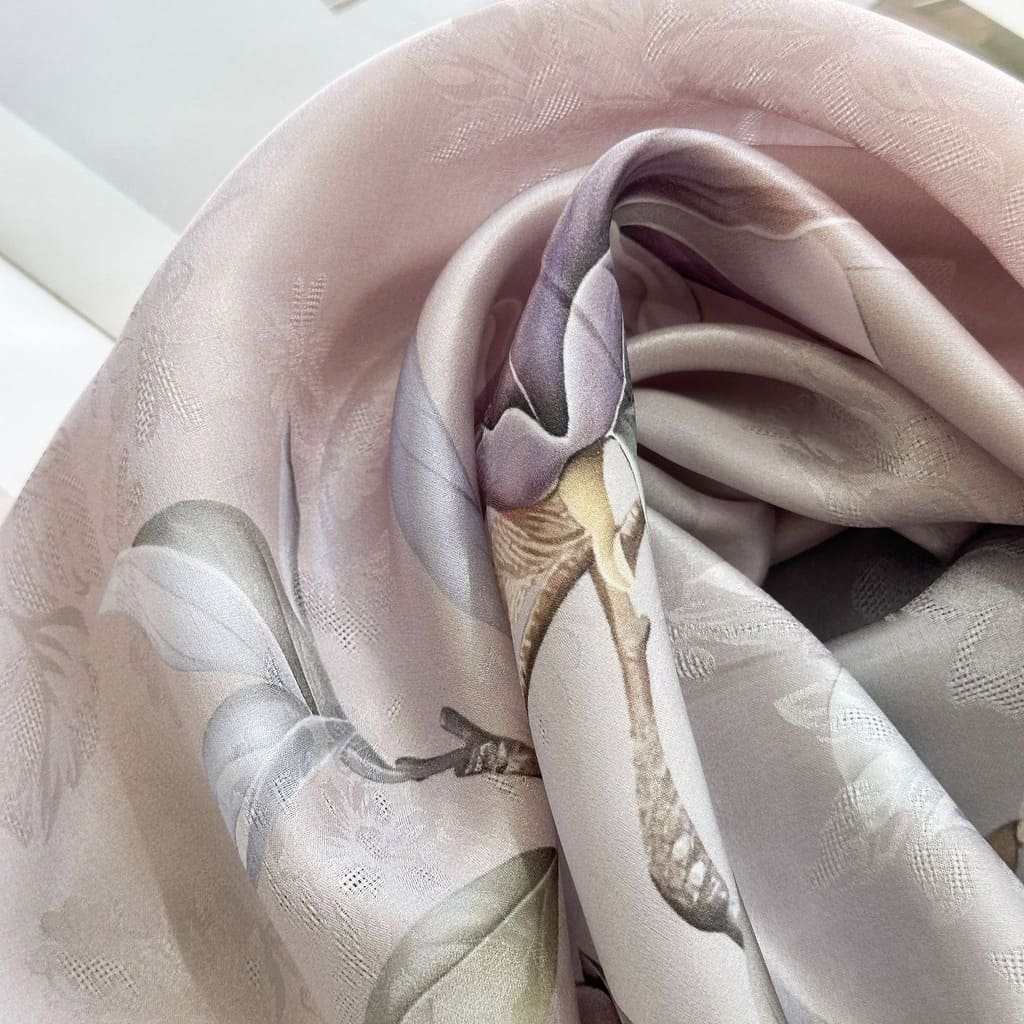 MaraSilk Pure Mulberry Silk Scarf - Oblong Jacquard Satin MS638