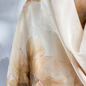 MaraSilk Pure Mulberry Silk Scarf - Oblong Jacquard Satin MS638