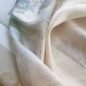 MaraSilk Pure Mulberry Silk Scarf - Oblong Jacquard Satin MS638