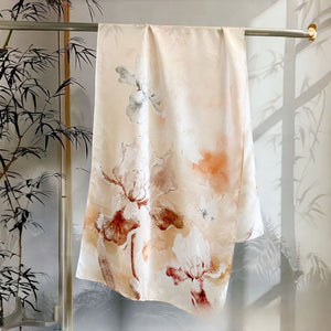 MaraSilk Pure Mulberry Silk Scarf - Oblong Jacquard Satin MS638 66" x 21" MS63805