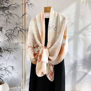 MaraSilk Pure Mulberry Silk Scarf - Oblong Jacquard Satin MS638