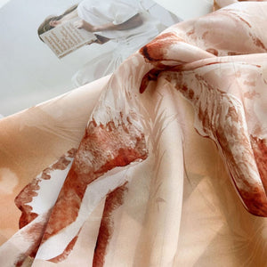 MaraSilk Pure Mulberry Silk Scarf - Oblong Jacquard Satin MS638