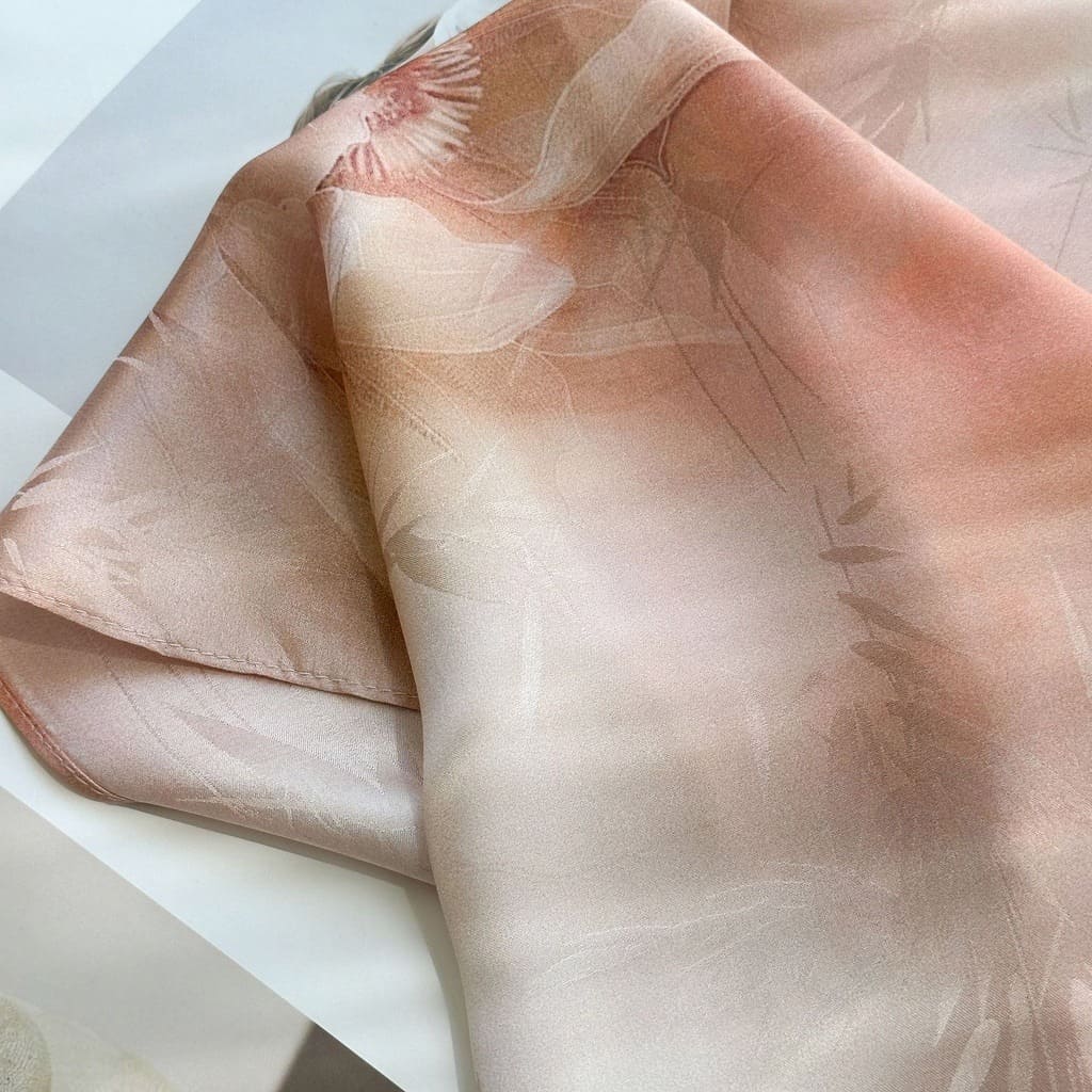 MaraSilk Pure Mulberry Silk Scarf - Oblong Jacquard Satin MS638