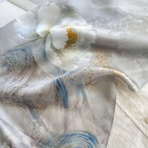 MaraSilk Pure Mulberry Silk Scarf - Oblong Jacquard Satin MS638