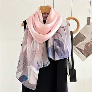 MaraSilk Pure Mulberry Silk Scarf - Oblong Satin Stripe MS632