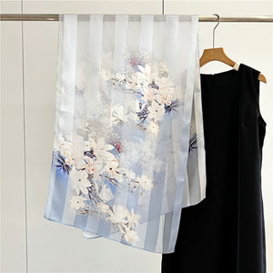 MaraSilk Pure Mulberry Silk Scarf - Oblong Satin Stripe MS632 66" x 21" MS63205