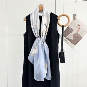 MaraSilk Pure Mulberry Silk Scarf - Oblong Satin Stripe MS632