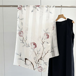 MaraSilk Pure Mulberry Silk Scarf - Oblong Satin Stripe MS632 66" x 21" MS63201