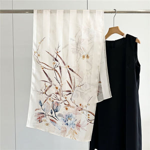 MaraSilk Pure Mulberry Silk Scarf - Oblong Satin Stripe MS632 66" x 21" MS63207