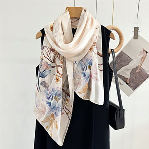 MaraSilk Pure Mulberry Silk Scarf - Oblong Satin Stripe MS632